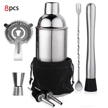 1/3/6/9/11Pcs Cocktail Shaker Set Stainless Steel Bartender Kit Cocktail Mixer Wine Martini Boston Shaker Party Bar Tools