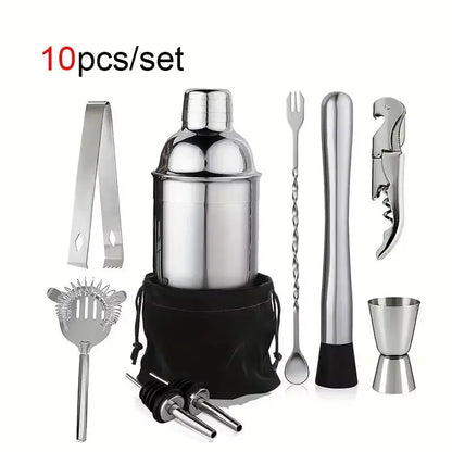 1/3/6/9/11Pcs Cocktail Shaker Set Stainless Steel Bartender Kit Cocktail Mixer Wine Martini Boston Shaker Party Bar Tools