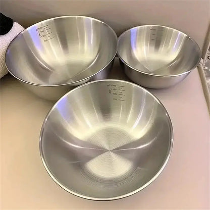 1-3 Stainless Steel Bowl Set with Scale for Cooking Baking Food Storage Large Capacity Mixing Bowls for Home Kitchen Essentials upscaleclicks