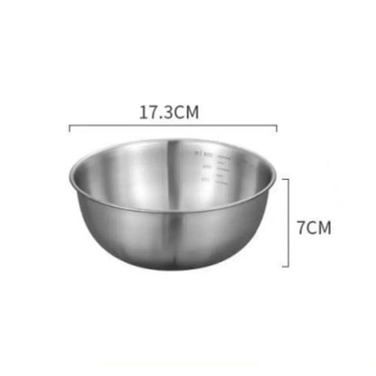 1-3 Stainless Steel Bowl Set with Scale for Cooking Baking Food Storage Large Capacity Mixing Bowls for Home Kitchen Essentials upscaleclicks