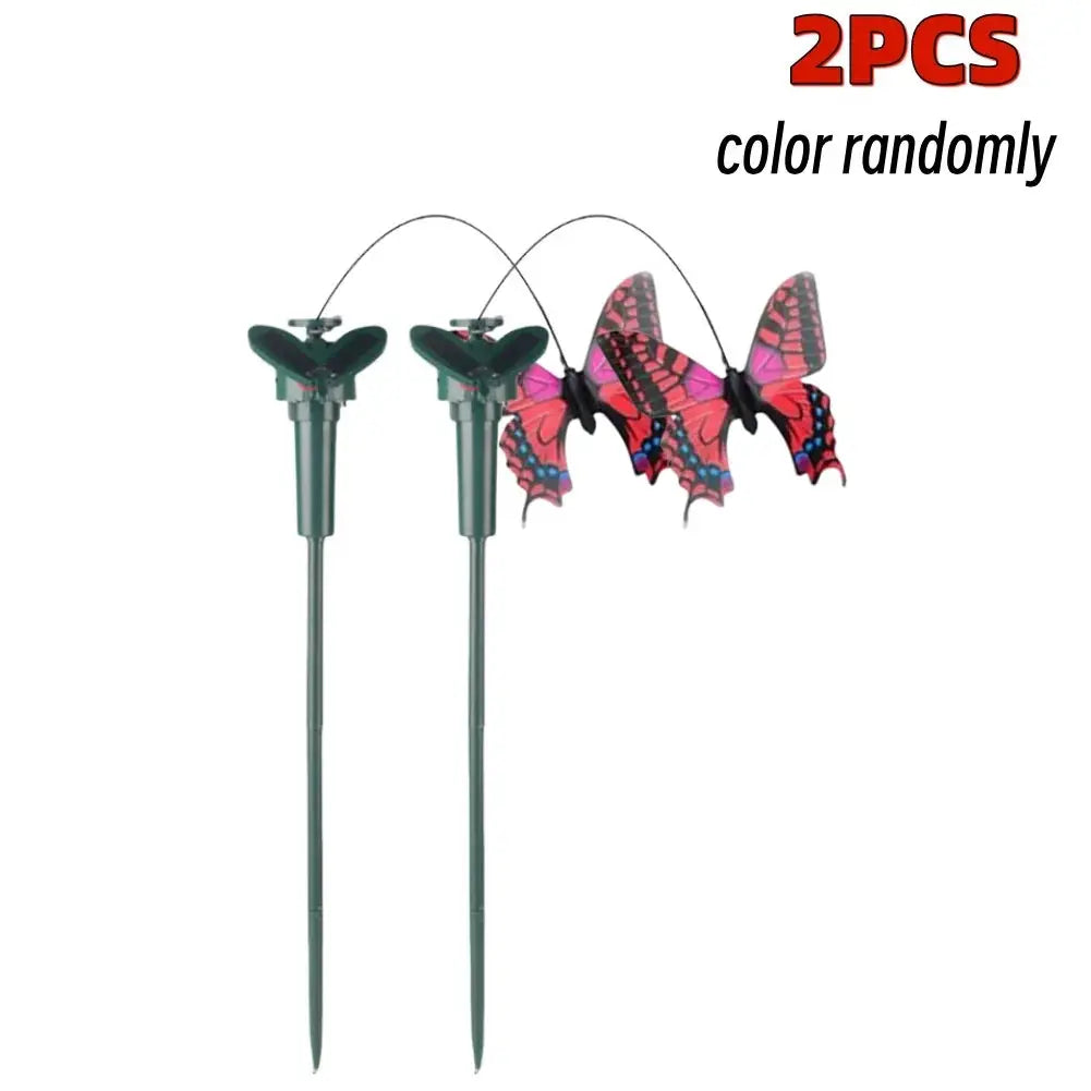 1-3PCS Solar Flying Butterflies Solar Powered Flying Wobble Butterfly Bird Auto Flying Bird Butterfly Waterproof Atmosphere upscaleclicks