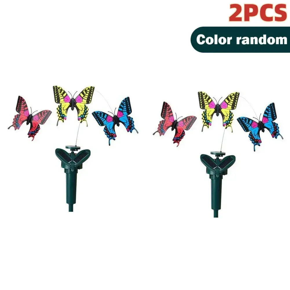 1-3PCS Solar Flying Butterflies Solar Powered Flying Wobble Butterfly Bird Auto Flying Bird Butterfly Waterproof Atmosphere upscaleclicks