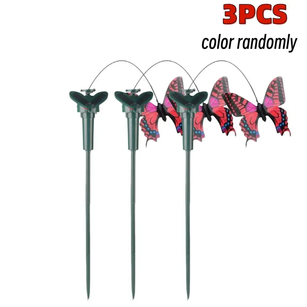 1-3PCS Solar Flying Butterflies Solar Powered Flying Wobble Butterfly Bird Auto Flying Bird Butterfly Waterproof Atmosphere upscaleclicks