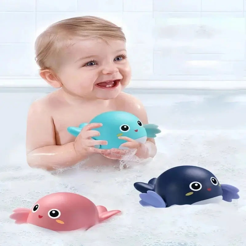 1/3Pcs Baby Bath Toys Pool Beach Classic Chain Clockwork Water Toy Bathing Cute Dolphin For Kids Water Playing Fun Toys Gift upscaleclicks