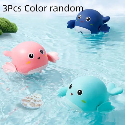 1/3Pcs Baby Bath Toys Pool Beach Classic Chain Clockwork Water Toy Bathing Cute Dolphin For Kids Water Playing Fun Toys Gift upscaleclicks