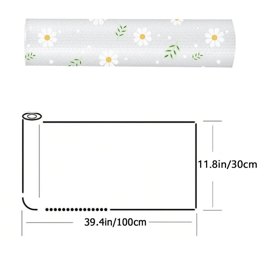 1 Roll of Daisy Eva Shelf Liner for Kitchen Cabinets Lining Lining Non-adhesive Anti-slip Cabinet Lining Waterproof and Oil-proo upscaleclicks
