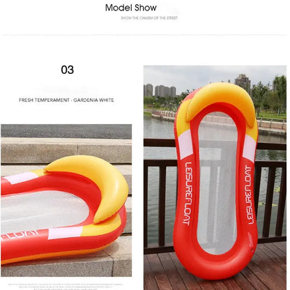 1 pack Pool Floats Raft Extra Covered Pool Floats for Adults, Inflatable Oversized Pool Raft with Headrest Ultra-Comfort Floatin upscaleclicks