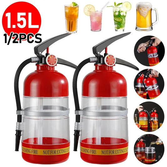 1.5L Beer Container Creative Fire Extinguisher Shape Liquor Dispenser Large Capacity Acrylic for Wine Spirits Beer Liquor Drinks upscaleclicks