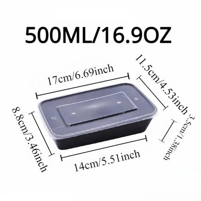 10/20PCS Black Food Box Fruit Salad Food Box Kitchen Meal Prep Takeout Bento Fridge Storage Leakproof Food Containers upscaleclicks