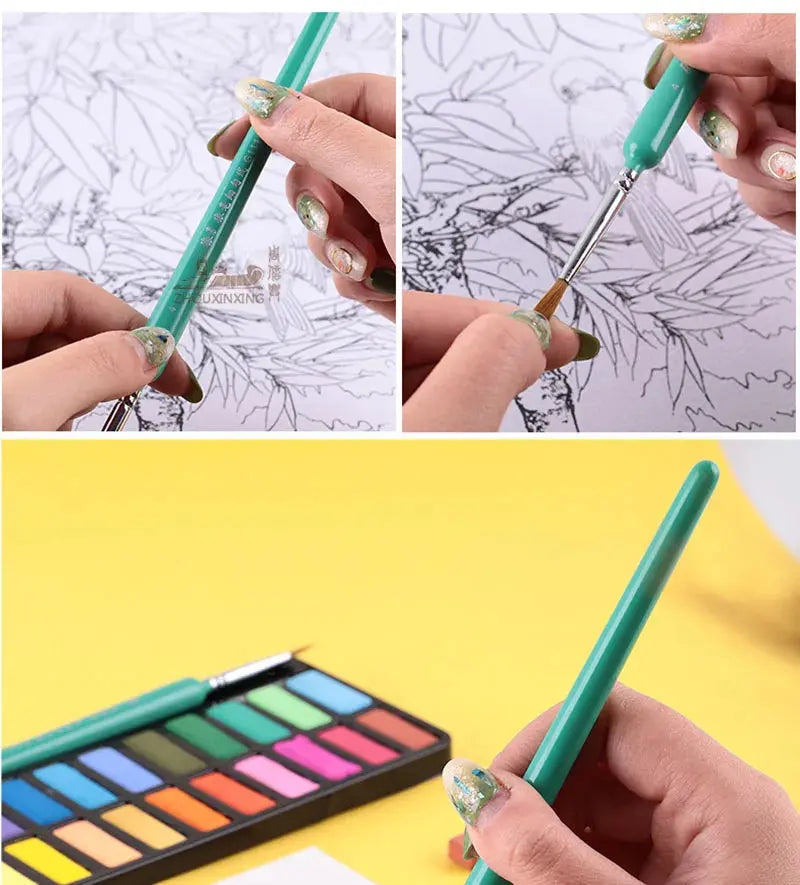 10 pcs Miniature Hook Line Pen art painting brushes weasel hair paint brush gouache watercolor oil paints artists Hand Painted upscaleclicks