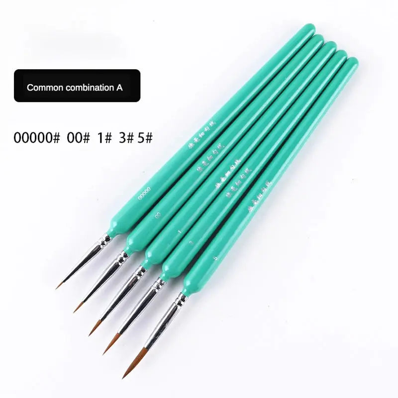 10 pcs Miniature Hook Line Pen art painting brushes weasel hair paint brush gouache watercolor oil paints artists Hand Painted upscaleclicks