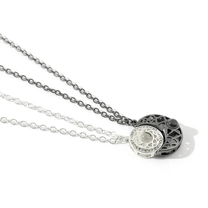 100 Language I Love You Projection Necklace For Couple Women Magnetic Paired Pendants Choker Chain Heart Jewelry Gift upscaleclicks