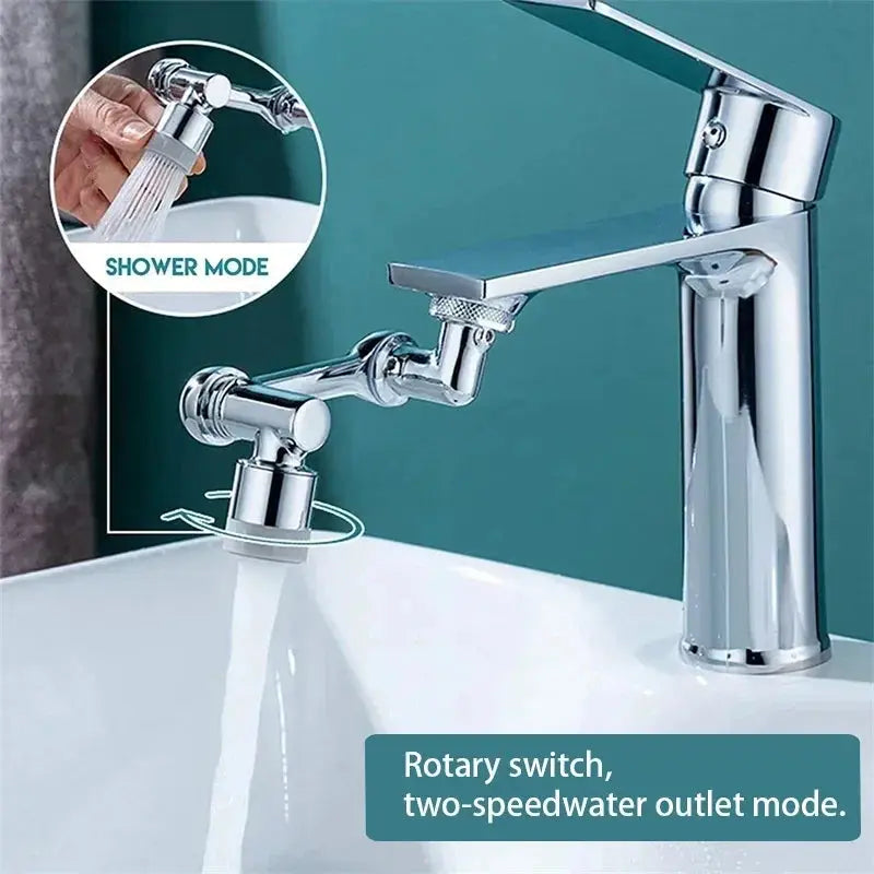 1080° Rotatable Extension Faucet Sprayer Head 2 Spray Modes Universal Bathroom Tap Extend Adapter Aerator upscaleclicks