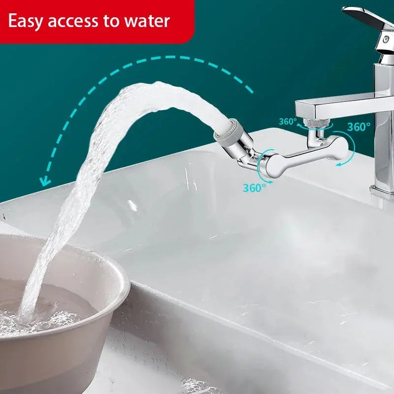 1080° Rotatable Extension Faucet Sprayer Head 2 Spray Modes Universal Bathroom Tap Extend Adapter Aerator upscaleclicks