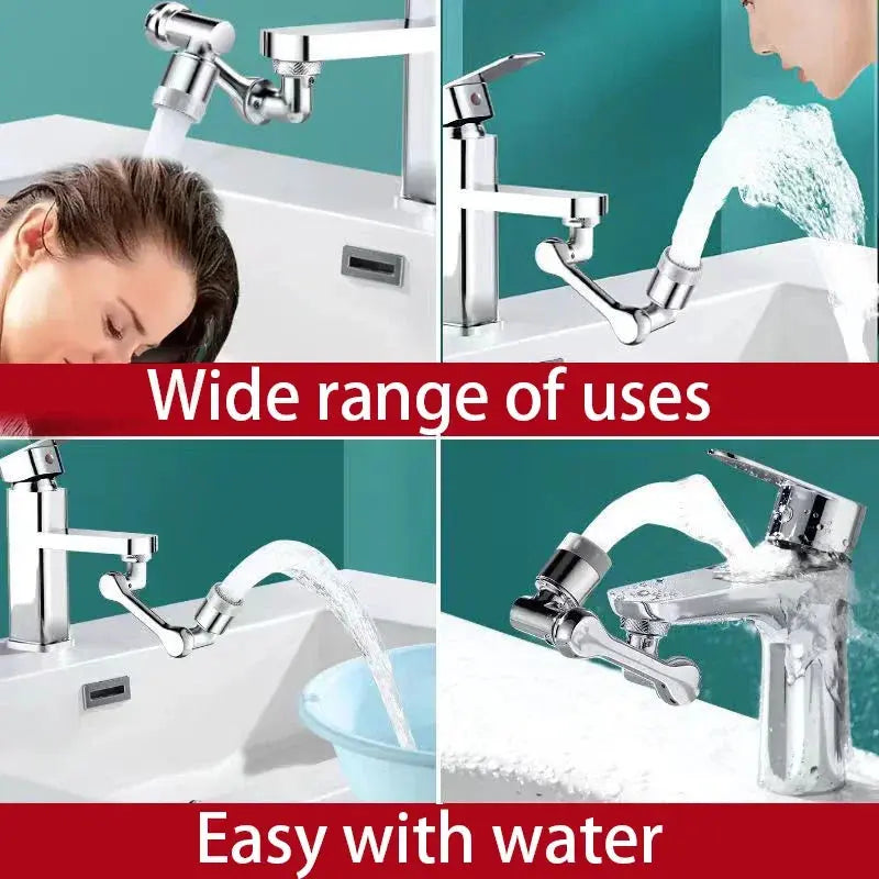 1080° Rotatable Extension Faucet Sprayer Head 2 Spray Modes Universal Bathroom Tap Extend Adapter Aerator upscaleclicks
