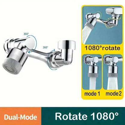 1080° Rotatable Extension Faucet Sprayer Head 2 Spray Modes Universal Bathroom Tap Extend Adapter Aerator upscaleclicks