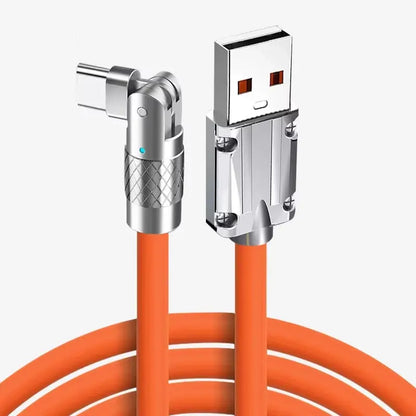 120W USB Type C Cable 180° Rotating 6A Fast Charge Cable for Samsung S22 S21 S20 Ultra Huawei Xiaomi 12 Mobile Phone Cable