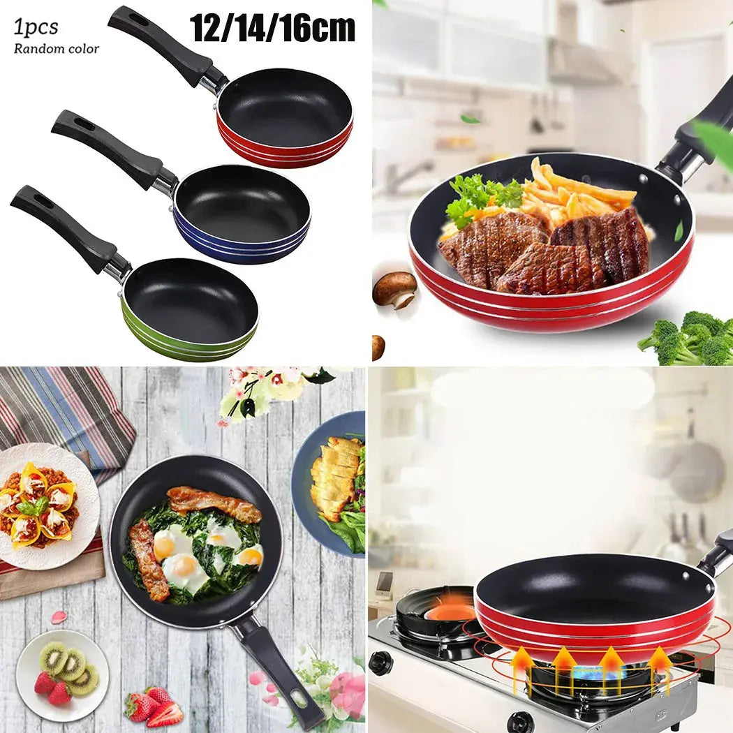 12cm/14cm/16cm Mini Frying Pan Non-Stick Steel Frypan Pot Saucepan For Cookware Kitchen Cookware Fry Eggs Tools Frying Pan upscaleclicks