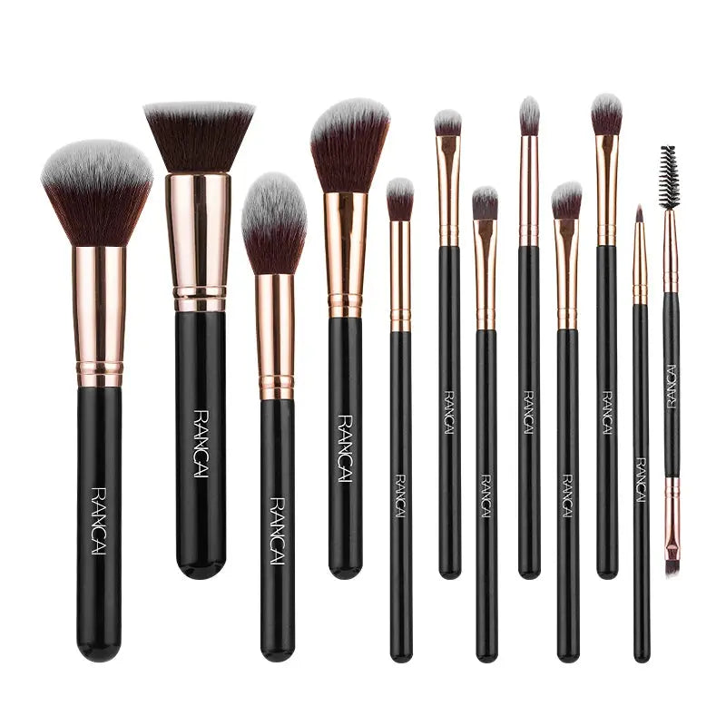 12pcs Makeup brushes set Professional High Quality Synthetic Hair Foundation Powder Contour Eyeshadow Make up Brush upscaleclicks