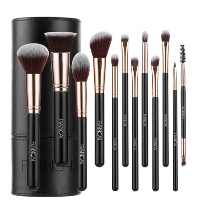 12pcs Makeup brushes set Professional High Quality Synthetic Hair Foundation Powder Contour Eyeshadow Make up Brush upscaleclicks