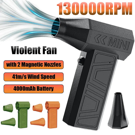130000RPM High Power Turbofan Violent JetFan Cordless Air Blower Brushless Motor 3 Gear Variable Speed Dust Blower Cleaning Tool upscaleclicks