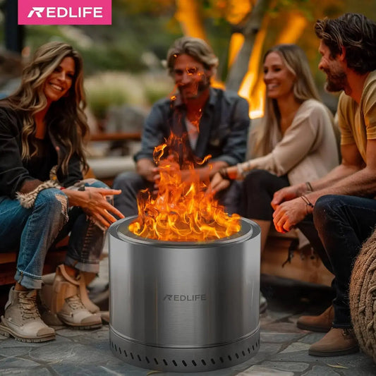19.5'' Smokeless Fire Pit, Outdoor Stainless Steel Firepit with Carry Bag, Wood Burning Portable Fireplaces for Camping Bonfire upscaleclicks