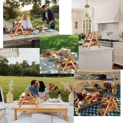 1PC New 3 Tier Serving Tray Wood Tiered Tray Decor Cake Stand Farmhouse Tiered Tray Party Serving Dishes And Platters Trays upscaleclicks