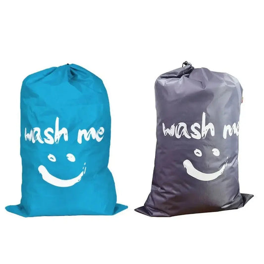 1PC Smile Shape Nylon Laundry Bag Wash Me Travel Storage Pouch Machine Washable Dirty Clothes Organizer Wash Drawstring Bag upscaleclicks