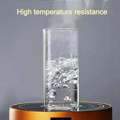 1Pcs Square Heat Resistant Coffee Glass Cup With Lid and Straw Transparent Milk Tea Juice Cups Coffee Mug For Home Bar Drinkware upscaleclicks