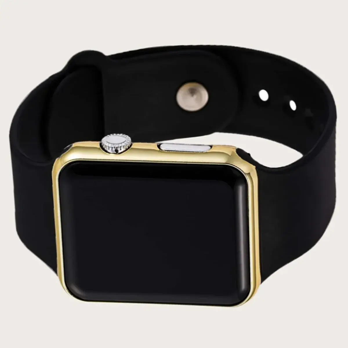 1pc Black Plastic Strap Fashionable Square Dial Electronic Watch upscaleclicks