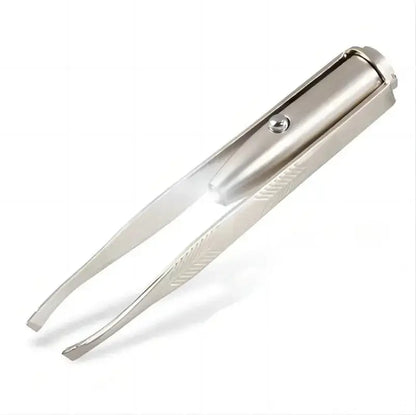 1pc Portable Stainless Steel Smart Design Eyebrow Hair Remove Tweezer With LED Light Makeup Tool upscaleclicks