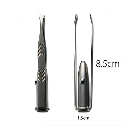 1pc Portable Stainless Steel Smart Design Eyebrow Hair Remove Tweezer With LED Light Makeup Tool upscaleclicks