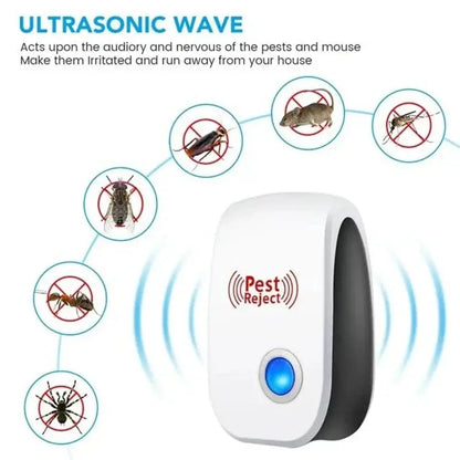 2-8PCS Plug Electric Ultrasonic Pest Repeller Anti Mosquito Rodent Control Indoor Bug Cockroach Insect Killer Zapper Repellent upscaleclicks