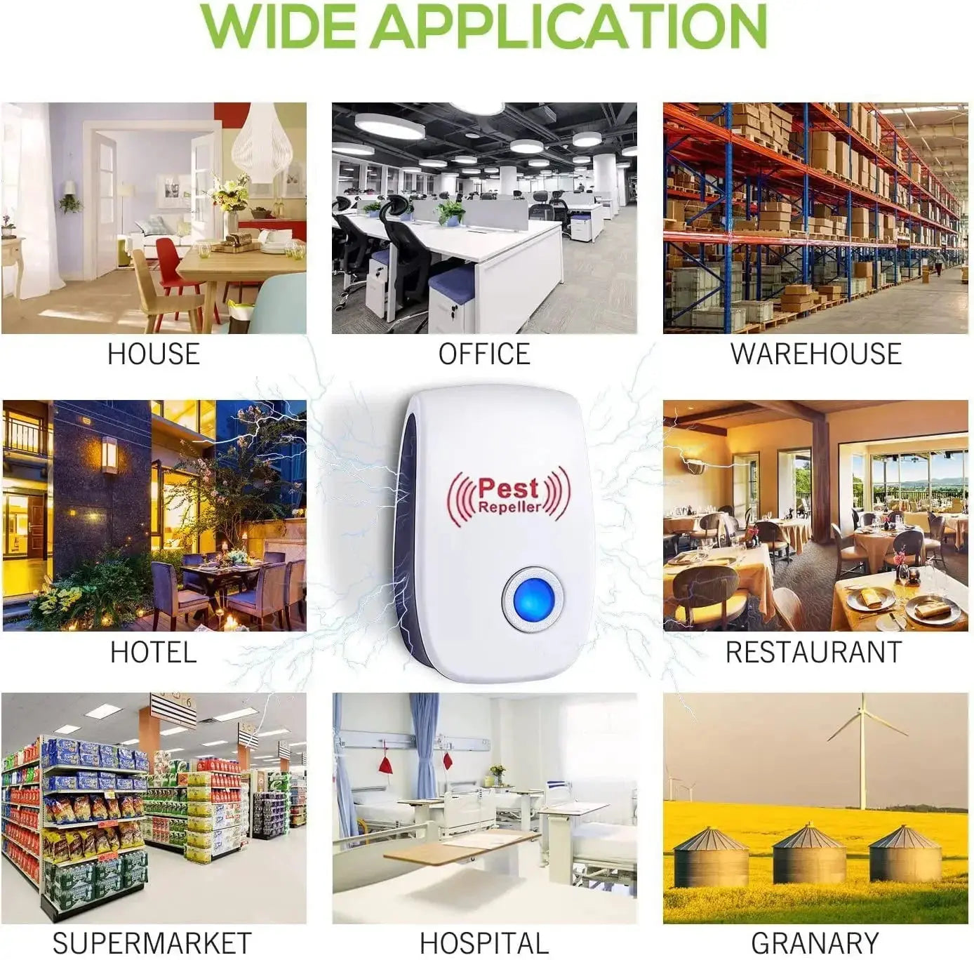 2-8PCS Plug Electric Ultrasonic Pest Repeller Anti Mosquito Rodent Control Indoor Bug Cockroach Insect Killer Zapper Repellent upscaleclicks