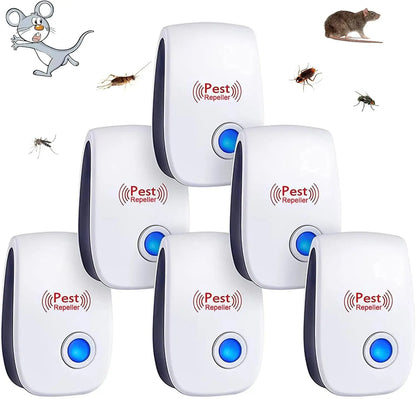 2-8PCS Plug Electric Ultrasonic Pest Repeller Anti Mosquito Rodent Control Indoor Bug Cockroach Insect Killer Zapper Repellent upscaleclicks