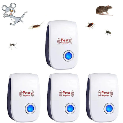 2-8PCS Plug Electric Ultrasonic Pest Repeller Anti Mosquito Rodent Control Indoor Bug Cockroach Insect Killer Zapper Repellent upscaleclicks