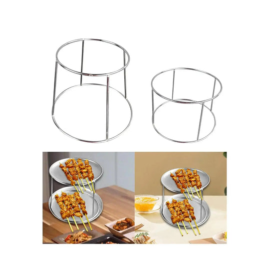 2 Tier Food Serving Riser Tray Riser Lightweight Stand Multipurpose Seafood Tray Rack for Snack Pizza Dessert Cupcake Cafe upscaleclicks