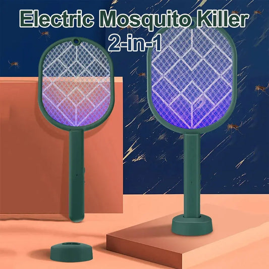 2-in-1 Electric Insect Racket Swatter Zapper 4000V USB Rechargeable Summer Mosquito Swatter Kill Fly Bug Zapper Mosquito Racket upscaleclicks