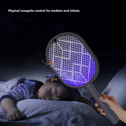 2-in-1 Electric Insect Racket Swatter Zapper 4000V USB Rechargeable Summer Mosquito Swatter Kill Fly Bug Zapper Mosquito Racket upscaleclicks