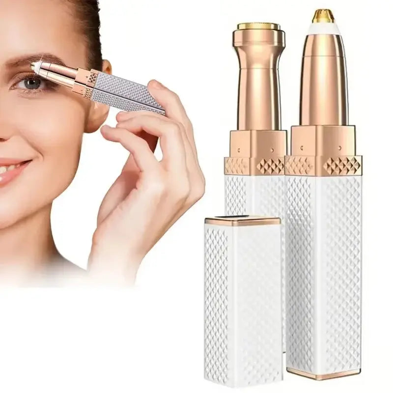 2 in 1 Multifunctional Lipstick Shaver with LED Light Armpit Hair Leg Hair Shaver Electric Eyebrow Shaver Women's Hair Remover upscaleclicks