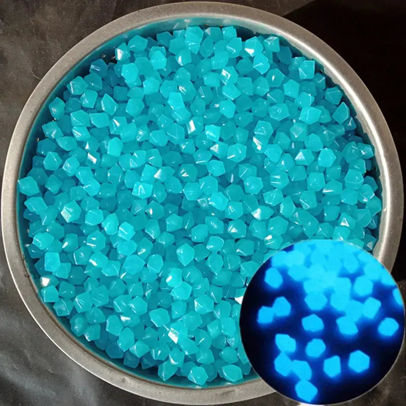 200PCS Diamond Luminous Stones Glowing Garden Decor Shiny Pebble Stone Aquarium Fish Tank Supplies Fairy Gravel Rocks Home Path upscaleclicks