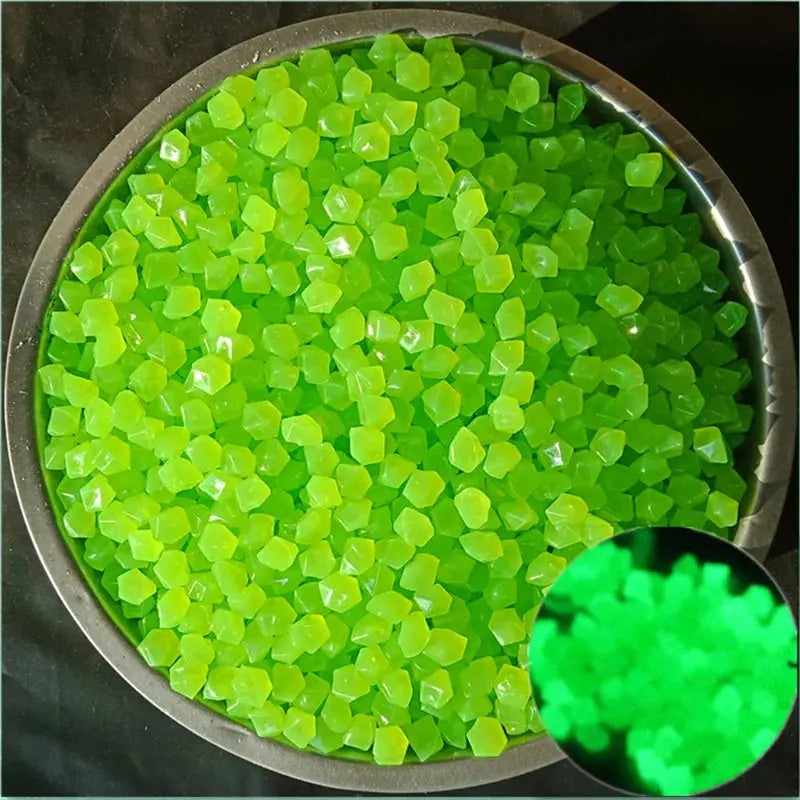 200PCS Diamond Luminous Stones Glowing Garden Decor Shiny Pebble Stone Aquarium Fish Tank Supplies Fairy Gravel Rocks Home Path upscaleclicks