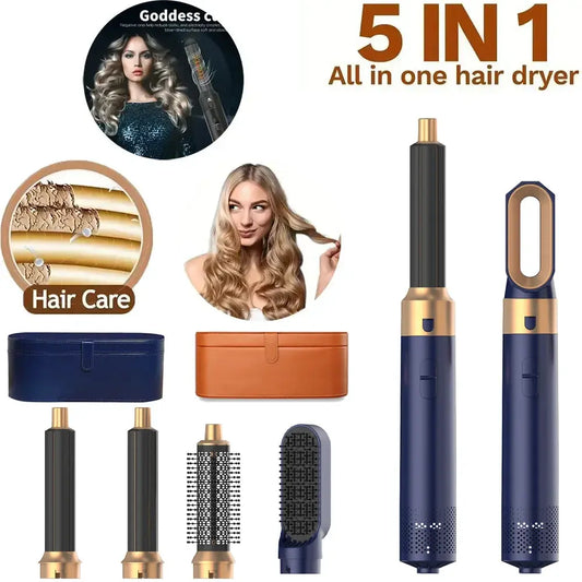 2024 New 5-in-1 Hair Dryer Hot Comb Set Professional Curling Iron Hair Straightener Styling Tool for Dyson Airwrap Hair Dryer Ho upscaleclicks