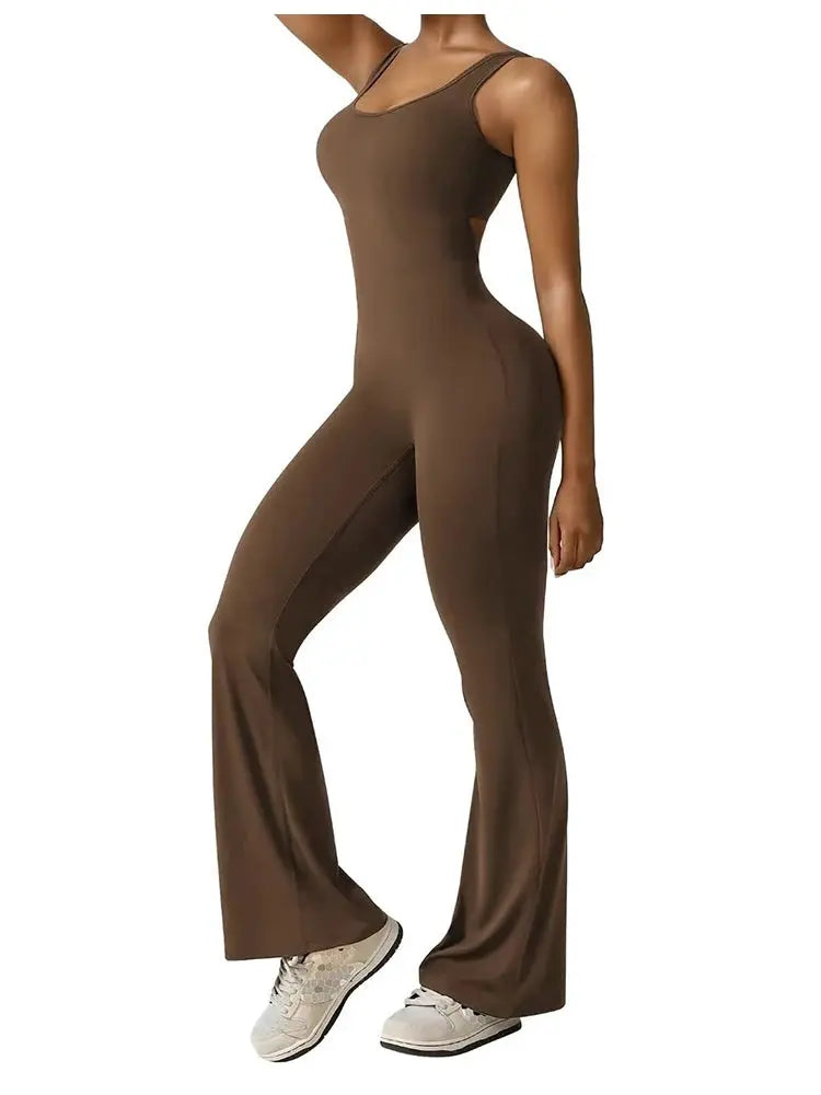 2025 Summer New Women's Slim Hip Lift Backless Bodysuit Sexy Hottie Pullover Bodysuit Sports Yoga Wear upscaleclicks