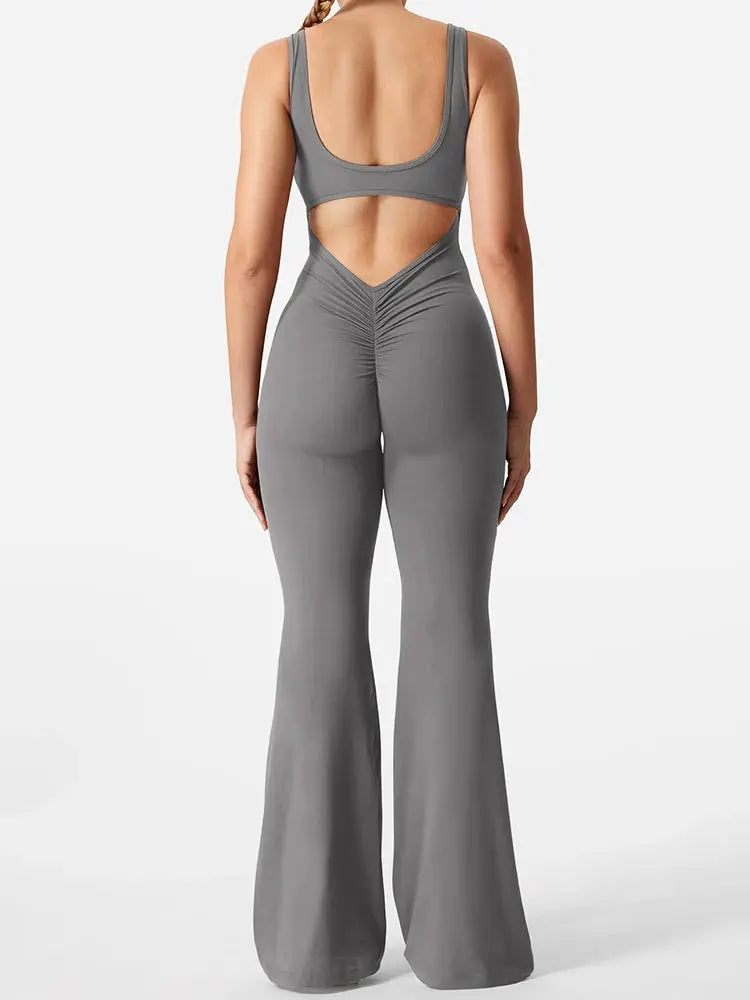 2025 Summer New Women's Slim Hip Lift Backless Bodysuit Sexy Hottie Pullover Bodysuit Sports Yoga Wear upscaleclicks
