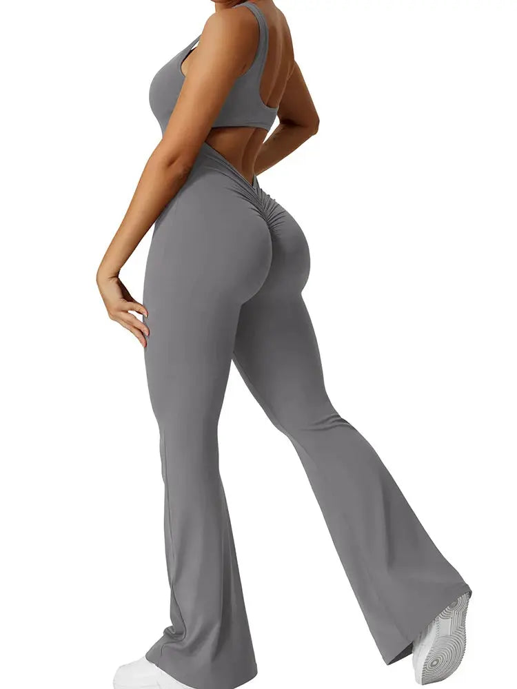 2025 Summer New Women's Slim Hip Lift Backless Bodysuit Sexy Hottie Pullover Bodysuit Sports Yoga Wear upscaleclicks