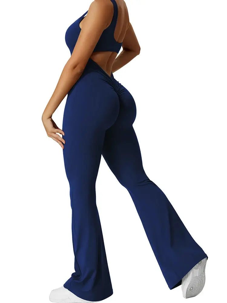 2025 Summer New Women's Slim Hip Lift Backless Bodysuit Sexy Hottie Pullover Bodysuit Sports Yoga Wear upscaleclicks
