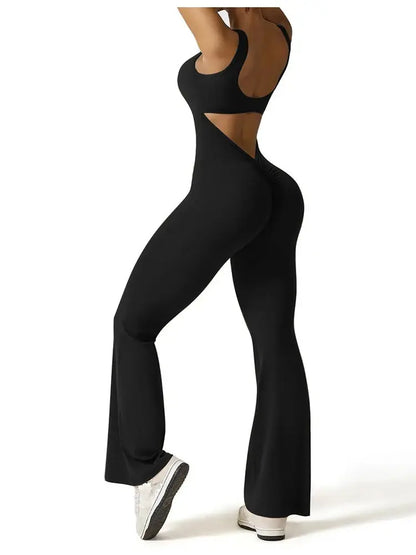 2025 Summer New Women's Slim Hip Lift Backless Bodysuit Sexy Hottie Pullover Bodysuit Sports Yoga Wear upscaleclicks