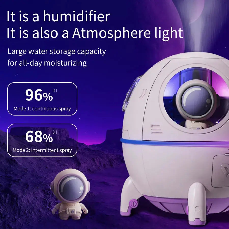 220ML Space Capsule Air Humidifier USB Ultrasonic Cool Mist Aromatherapy Water Diffuser with Led Light Astronaut Humidificad upscaleclicks