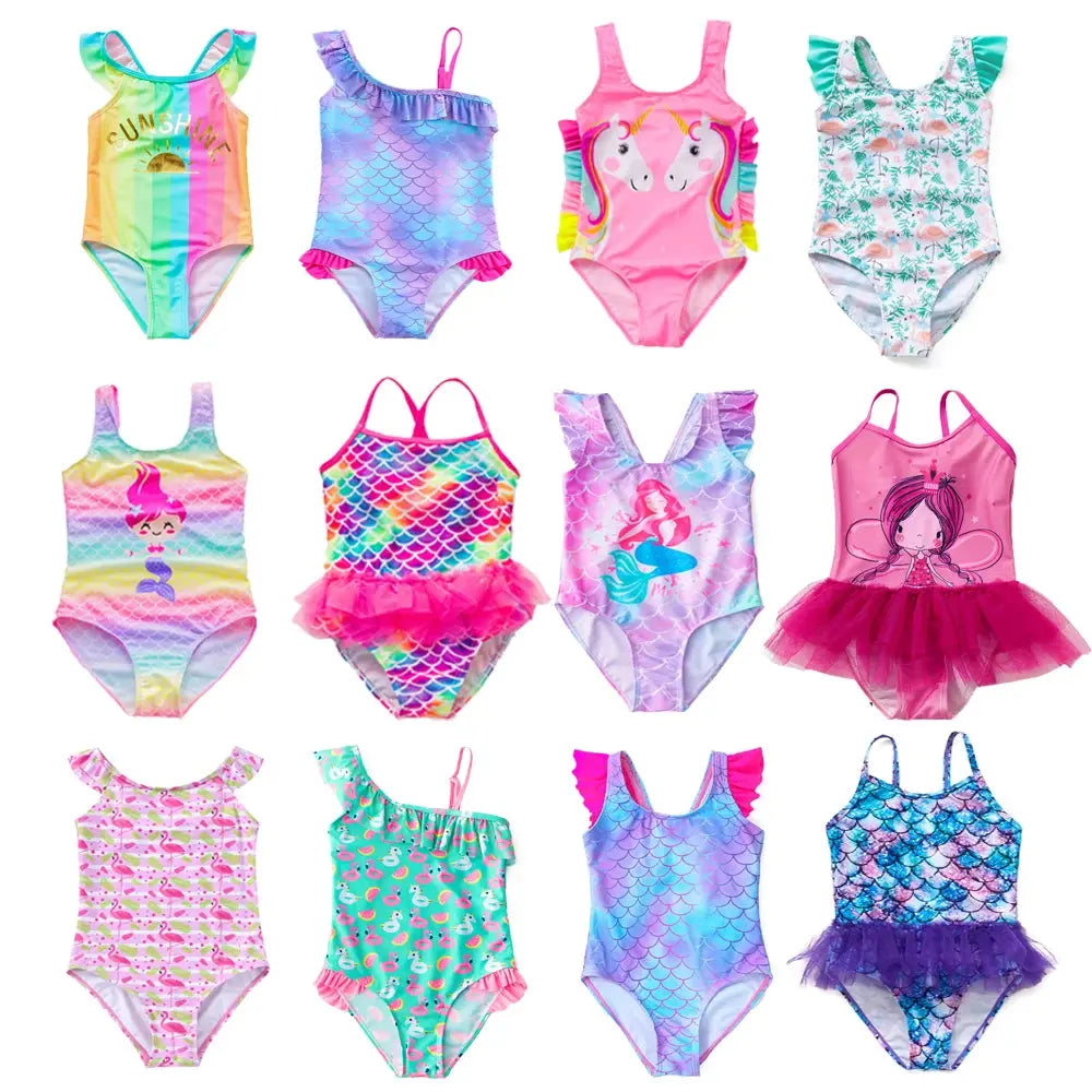 3-10years girls swimsuit 2023 fashion mermaid unicorn swimwear for children upscaleclicks